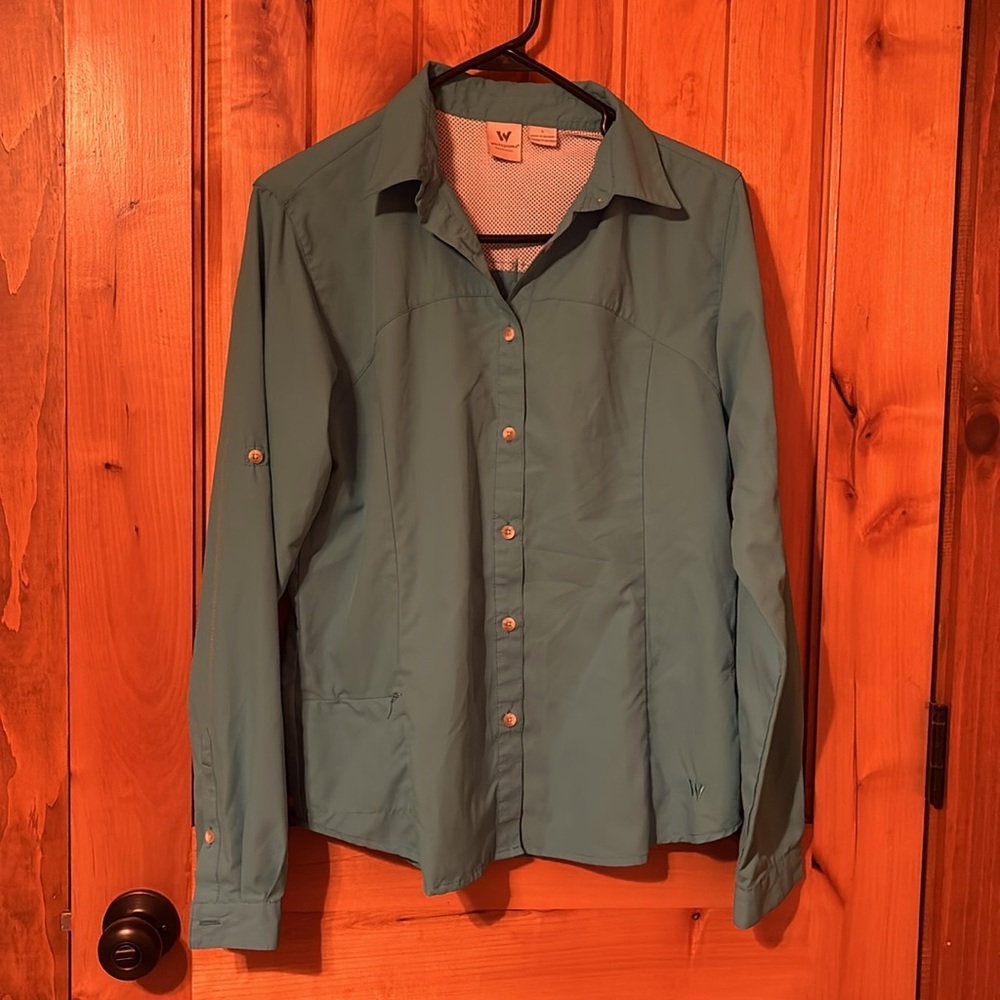 White Sierra Teal Button-Down Shirt